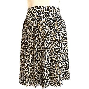 J. Crew Leopard Print pleated A-Line Skirt size 4.